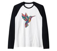 Geometrical Hummingbird Colibri Bird Artwork Raglan Baseball Tee