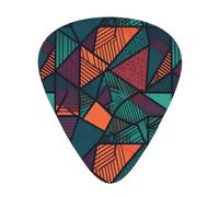 Geometrical Pattern 12 Pack Guitar Plectrums With Storage Case, 0.46/0.71/0.96mm, Including Thin, Medium Thick Guitar Plectrums For Electric Guitars Bass Ukulele