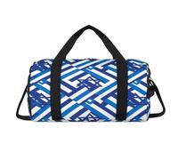 Geometrical Pattern Sport Duffel Bag with Shoes Compartment Overnight Weekender Bags Travel Gym Luggage Organizer for Women Men Kids Girls Boys