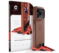 GEOMETRICAL Pocket Tripod PROv2 Universal Kit - Standard Fit, Magma Red | Tripod for iPhone & Android, Adjustable Angles - Card-Size, Ultra-Compact Phone Tripod Stand for Photo & Video Creation