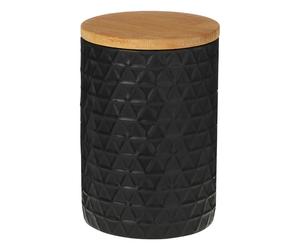 Geometrical Tri Matt Black Dolomite Kitchen Tea Coffee Sugar Biscuits Canister