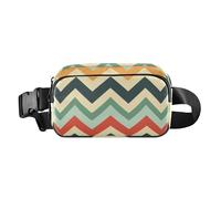 Geometrical Zigzag Stripe Cute Waist Bag Fanny Pack for Women Men Teenagers Large Capacity Bum Bag Belt with Adjustable Strap for Shopping Sports Work