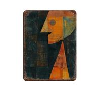 Geometrische Paul Klee Replik, Retro Poster Metal Tin Sign Chic Art Retro Iron Painting Bar People Cave Cafe Family Garage Poster Wall Decoration 12x16inch(30x40cm)