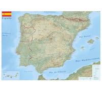 GeoMetro: Large map of Spain with full lamination (wall map) 46,80 x 33 inches, Spain regions (states), Highways, with Portugal, updated version