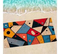 Geometry Beach Towel, Large Beach Towels for Adults - Quick Dry Microfibre Towel - Super Absorbent Bath Towels for Swim Gym 200 x 100 cm - 1 Piece, Soft, Sand Free, Lightweight, Multi - Color 0e-715