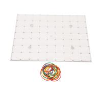 Geometry Board Double Sided 80 Pins Multifunctional Educational Geo Board Manipulative Rubber Band Peg Board for Classroom Home Learning Plastic 29x23cm with 20 Bands