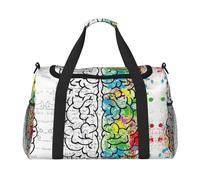 Geometry Brain Image with Science Large Travel Duffle Bag with Shoulder Strap,Water-Resistant Twill Weekender Bag for Men Women,Spacious Carryall Gym Bag