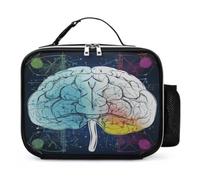 Geometry Brain Image with Science Lunchbox Tote Bag Insulated Lunch Bag
