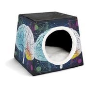 Geometry Brain Image with Science Pet Tent for Small Cats and Dogs,Cat House - Soft Comfort Washable,Dog Bed Open Design Pet Tents Indoor Outdoor Travel