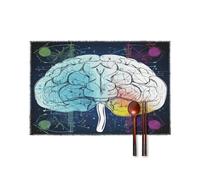 Geometry Brain Image with Science Placemats Set of 6,Table Mat