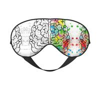 Geometry Brain Image with Science Print Satin Sleep Mask & Eye Mask | Deep Dream Sleep Masks for Women & Men | Soft Sleeping Eye Mask to Nourish Skin