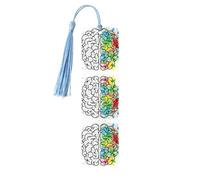 Geometry Brain Image with Science Print Wooden Bookmark Bookmarks with Tassels Book Marks for Reading Hardcover Books Notebooks