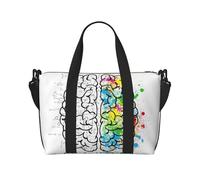 Geometry Brain Image with Science Printed Women's Tote Bag Portable Crossbody Bag Suitable for Gym Workouts Commuting and Travel