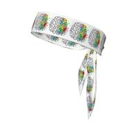 Geometry Brain Image With Science Printing One-Pack Tie Headbands Moisture Wicking Athletic Sports Head Band For Men And Women