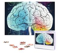 Geometry Brain Image With Science Wooden Puzzles 1000 Pieces Personalized Jigsaw Puzzle For Adults Interesting Custom Photo Puzzles Gift For Holiday Birthday Wedding Anniversay