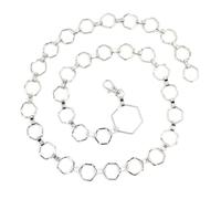 Geometry Chain Belt Waist Chains for Women Dress Belly Waist Chain Adjustable Statement Polygon Hexagon for Body Belts Waistband Jewelry, Adjustable, Alloy, No Gemstone