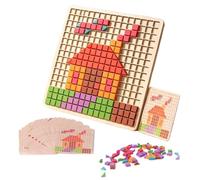 Geometry Color Blocks, Wood Puzzle Learning Set, 210 Piece Educational Toy System Kit Module, Non Toxicz Wooden Pattern Layer Build, Minimal Study Design Style, Birthday Party Use