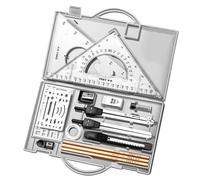 Geometry Compass Set, Geometry Set for Students, 16 x Geometry Precision Tools, Drawing Tools with Memory Box, Graphic Drawing Supplies for Architect Engineers