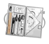 Geometry Compass Set, Geometry Set for Students, 16 x Math Geometry Kit, Drawing Tools with Storage Box, Drawing Supplies for Artist Architects, Engineers