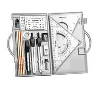 Geometry Compass Set, Geometry Set for Students - 16 x Math Tool Kit - Design of Tools with Storage Box Drawing Tools for Artists Students Teachers Architects