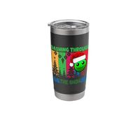 Geometry Dashing Through The Snow Sleep Dash Game Christmas Stainless Steel Insulated Tumbler