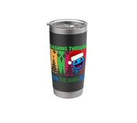 Geometry Dashing Through The Snow Sleep Dash Game Christmas Stainless Steel Insulated Tumbler
