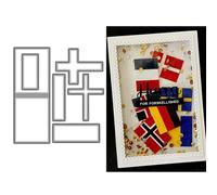 Geometry Die Cuts for Card Making, Spliced Flag Metal Cutting Dies for Paper Scrapbooking, DIY Stencils for Album Party Wedding Festivals Decoration