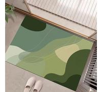 Geometry Door Mats 50 X 80 Cm, Simple Abstractwashable Indoor Doormat Non-Slip, Dirt Trapper Front Door Mat Inside, Super Absorbent Entrance Rug For Entryway, Pets And Dogs Olive Green