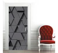 Geometry Door Stickers for Interior Doors Geometric Patterns 3D Door Decals Art Sticker Self Adhesive Door Murals for Bedrooms Living Room Bathroom Home Decor 90 x 210 cm A3922