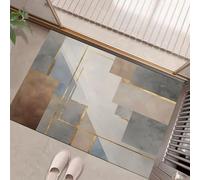 Geometry Doormat - Inside And Outside Welcome Mat, Beige Indoor Front Doormat With Non-Slip Backing, Heavy Duty Entrance Mat, 50 X 80 Cm Modern Abstract