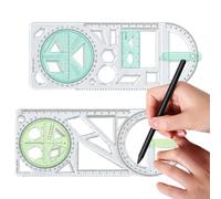 Geometry Drawing Ruler - Clear Multifunction Measuring Template
