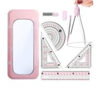 Geometry Kit for Students - Compass and Ruler Kit for School - Drawing Material with Case, for Study in Classroom Design Art and Sketching