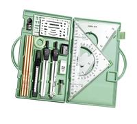 Geometry Kit, Geometry Compass Set, 16 x Geometry Precision Tool Set, Drawing Tools with Storage Box, Drawing Supplies for Artist Architects, Engineers