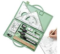 Geometry Kit, Geometry Compass Set | 16x Geometry Precision Tool Set - Drafting Tools with Storage Box Drawing Supplies for Artists Students Teachers at