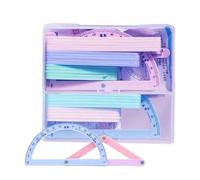 Geometry Kit | Portable Magnetic Math Ruler - Architectural Drawing Equipment - for Students Teachers Carpenters Schools Colleges