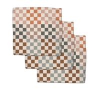 GEOMETRY Kitchen Dish Cloths - Spring & Summer Collection - Premium Dishcloths with Geoweave - Absorbent & Fast Drying Kitchen Towels - Autumn Checkers 10" x 10" (3 Pack)