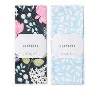 GEOMETRY Kitchen Tea Towel - Quick Dry Microfiber Cloth Dish Towels for Kitchen Drying - Premium Quick Dry Towel - Not Forgotten + Fiona (Pretty Petals 2-Pack Set)