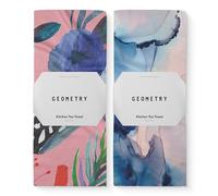 GEOMETRY Kitchen Tea Towel - Quick Dry Microfiber Cloth Dish Towels for Kitchen Drying - Premium Quick Dry Towel - Thinking of You + Water and Ink (Watercolors 2-Pack Set)
