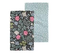 GEOMETRY Kitchen Tea Towel - Quick Dry Microfiber Cloth Dish Towels for Kitchen Drying - Premium Quick Dry Towel - Not Forgotten + Fiona (Pretty Petals 2-Pack Set)