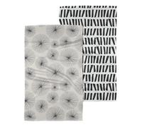 GEOMETRY Kitchen Tea Towels - Quick Dry Microfiber Dish Towels for Kitchen - Linework 18" x 30" (2 Pack)