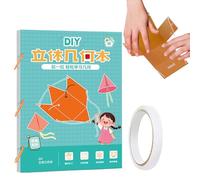 Geometry Learning Book, Educational Solids Toy, 11.69x8.27 Inches Shapes Spatial Thinking Stem Classroom Toy for Group Study, Homeschool, Travel, and Beginners