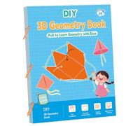 Geometry Learning Book,Pull String 3D Geometry Learning Book | Math Study Textbook Improving Spatial Imagination for 5-12 Years Old Boys Girls Pupils