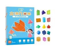 Geometry Learning Tools, 3D Learning Book, Pull-String Feature, Educational Aid, Teaching Space Thinking Concepts, 11.69 x 8.27 inches, Ideal for Children, Students, Kids, Girls, Boys
