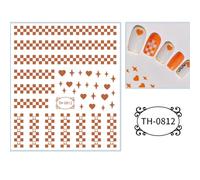 Geometry Nail Stickers Lattice Nail Foil Checkerboard Self-adhesive Stickers Decals Manicure Supplies Lattice Foil