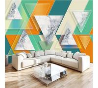 Geometry Photo Wallpaper 99"x69" Vintage 3D Effect Panoramic Wall Murals Non-Woven Wall Paper for Bedroom Living Room TV Backdrop,Easy to Install W-110