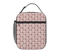 Geometry Pink Plaid Lunch Box Reusable Leak-Proof Portable Insulated Picnic Office Hiking Fishing Lunch Bag
