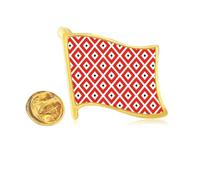 Geometry Red Black Pattern Japan Golden Metal Flag Lapel Pin Badge