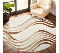 Geometry Round Area Rug 90cm, Abstract Rug, Geometry Circle Rugs, Low-Pile Round Rugs for Kitchen Dining Living Room Bathroom Beneath the Furniture