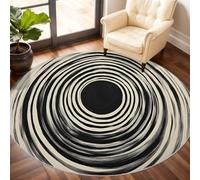Geometry Round Rug 150cm, Vortex Circle Rugs, Abstraction Rug, Washable Round Carpet for Kitchen Dining Living Room Bathroom Beneath the Furniture