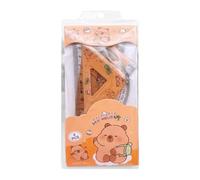 Geometry Ruler Set - Capybara Protractor Triangle Measuring Tools 4 Pieces, Portability | Math Geometry Kit for Portability Students
